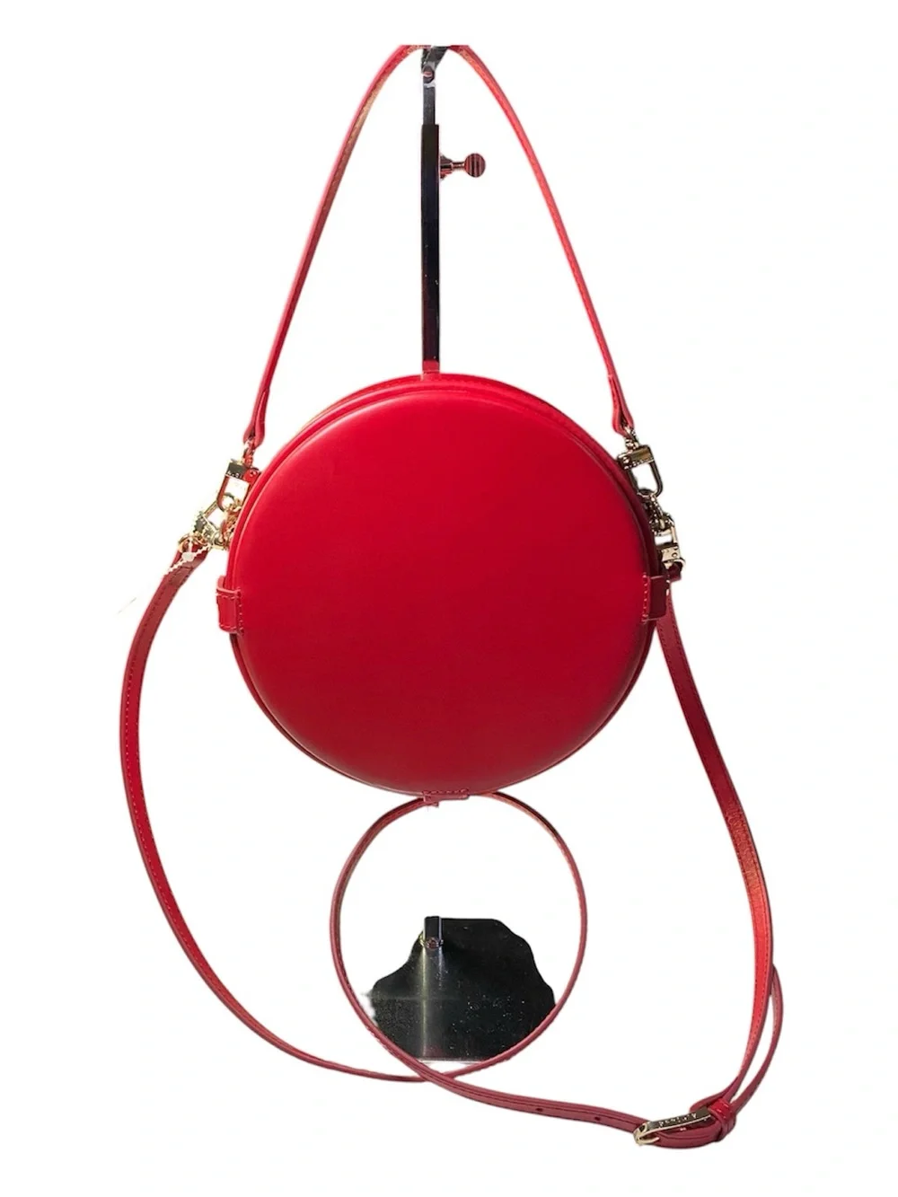 A.Cloud Round Bag Red Leather Crossbody Minimalist Geometric Quality - Picture 2 of 16